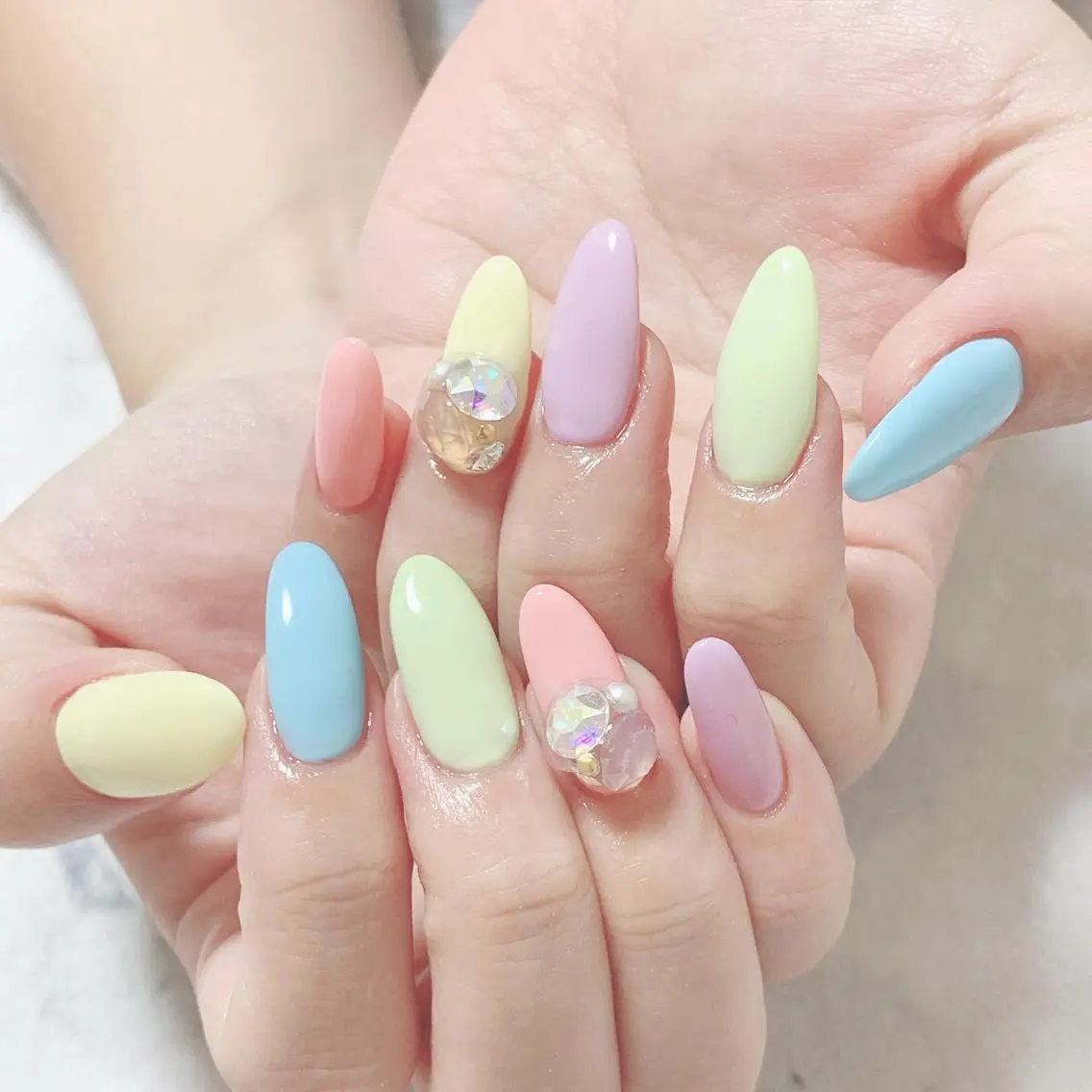 ネイル クリアネイル パステルネイル 夏ネイル Jeremy ♡ HARUKAのネイルデザイン