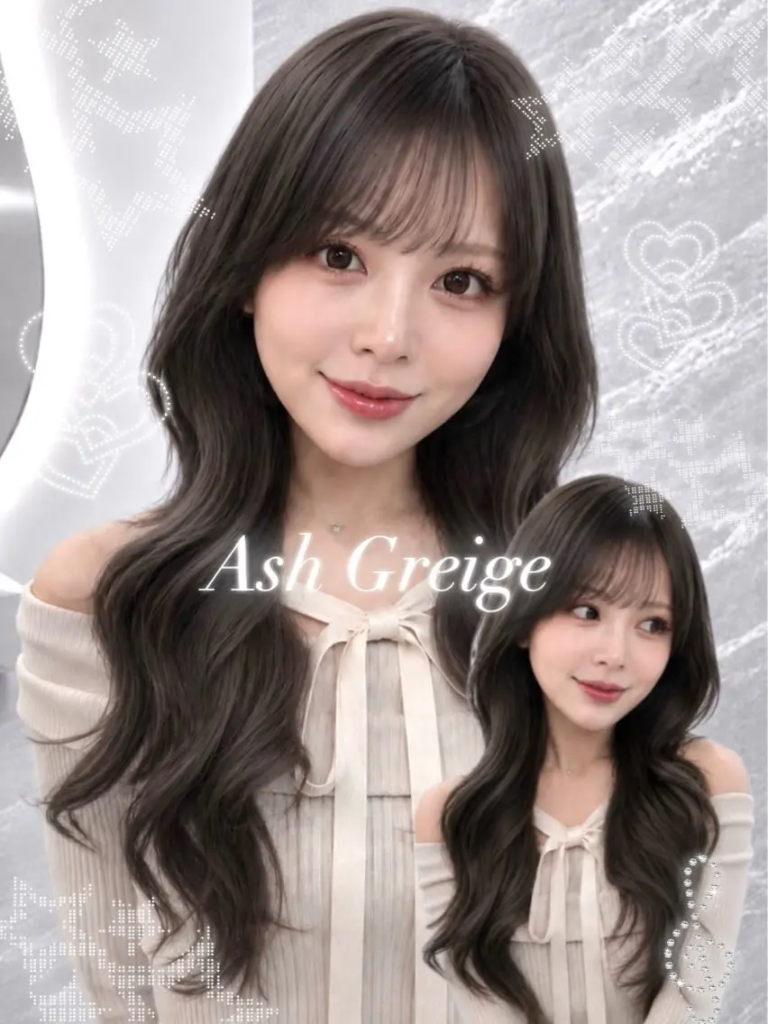 セミロング カラー ヘアアレンジ 黒髪 ブルーカラー ブルーブラック 透明感カラー ダークグレー ヘアカラー 🖤kana韓国ヘア 艶髪カラー特化🖤のヘアスタイル