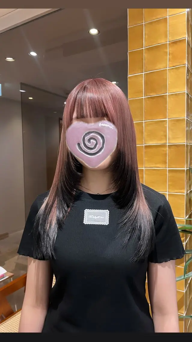 🍆🤍 ケアブリーチ込みダブルカラー＋小顔💖顔まわりカット＋オージュア3stepトリートメント🤍🍆の写真