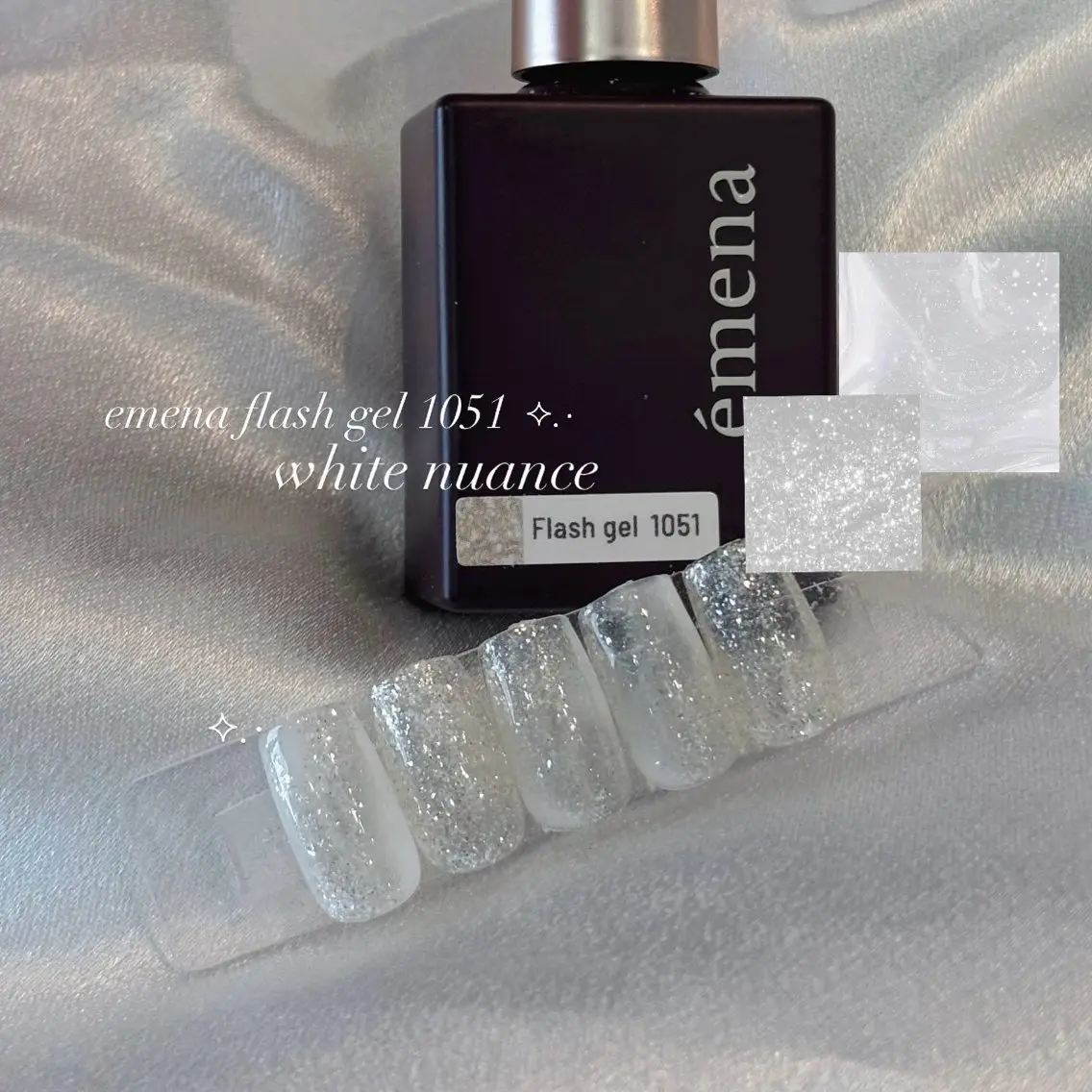 ネイル ラメ(グリッター) シルバー ハンドネイル charme nailのネイルデザイン