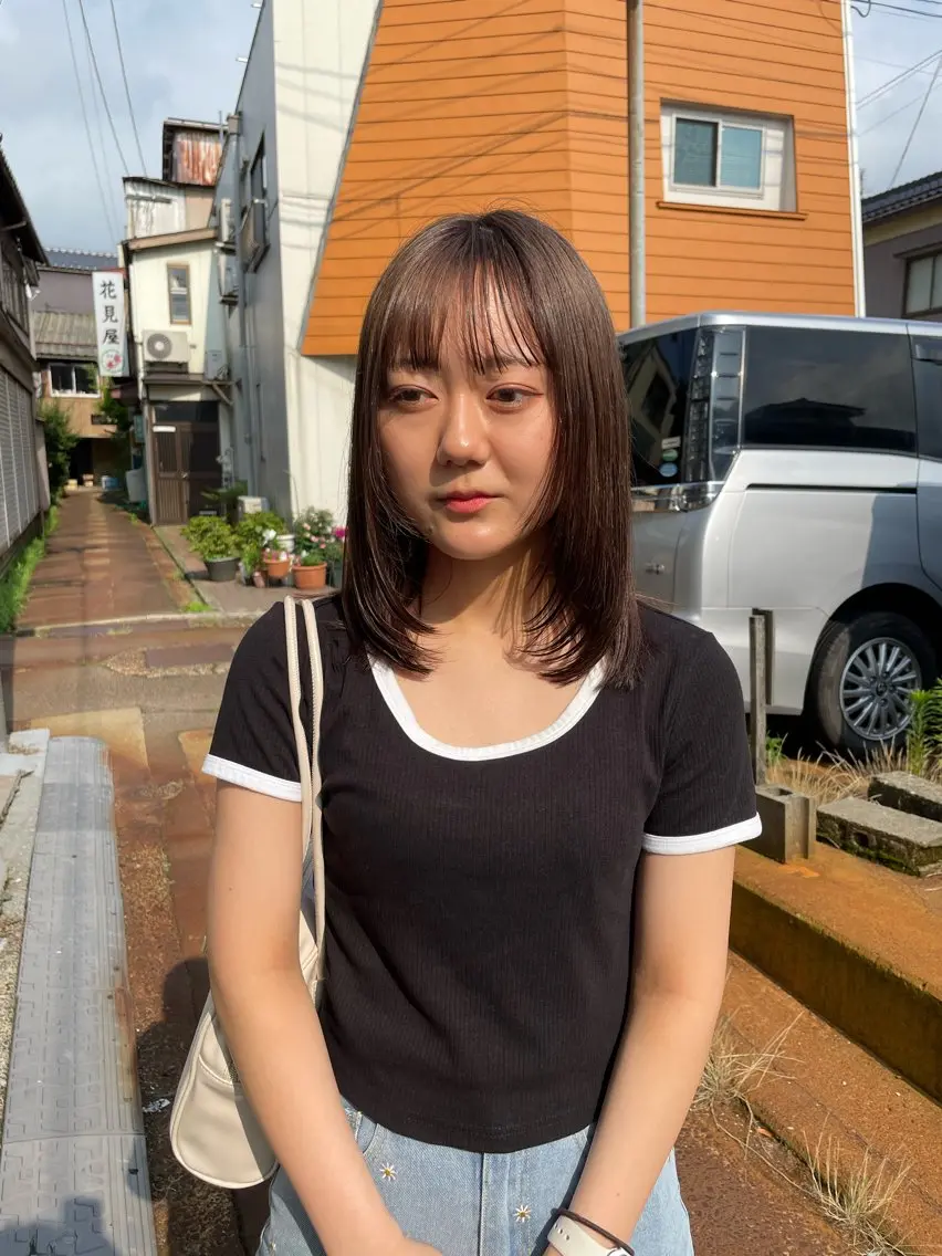 ロング レイヤーカット カット ヘアカラー トリートメント やまもと けんたのヘアスタイル