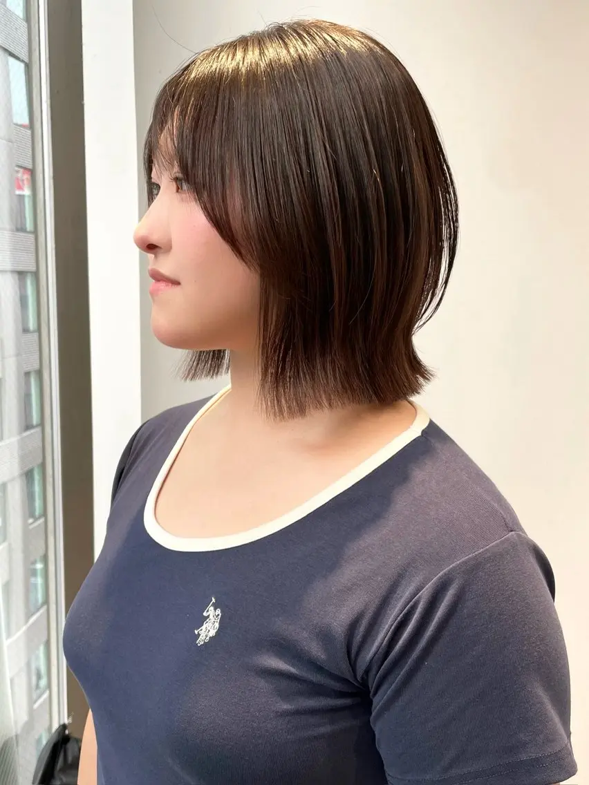 ミディアム ボブレイヤー ボブ レイヤーカット カット 石川玲菜/ ボブ/銀座のヘアスタイル