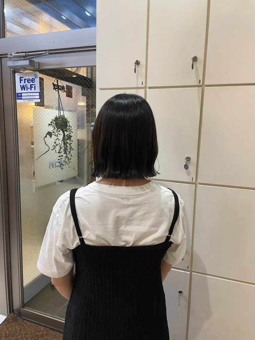 ミディアム mao♡ベージュ/ 顔周りカットのヘアスタイル