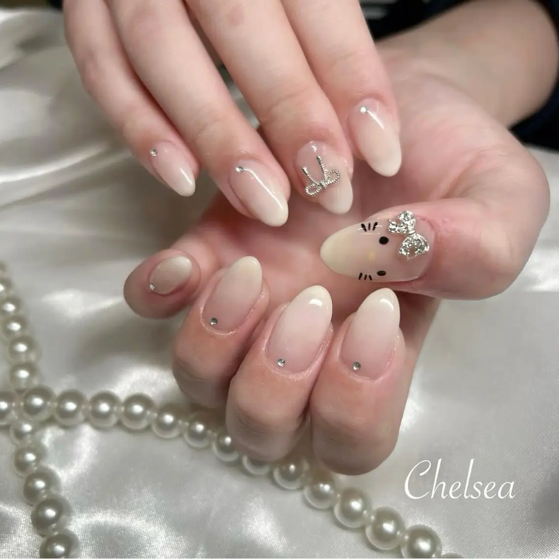 ネイル リボン ハンドネイル Nailsalon Chelseaのネイルデザイン