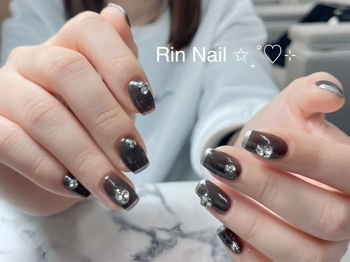 ネイル アートネイル 成人式 ロングネイル ニュアンスネイル スカルプネイル ハンドネイル Rin Nail 新大久保店のネイルデザイン