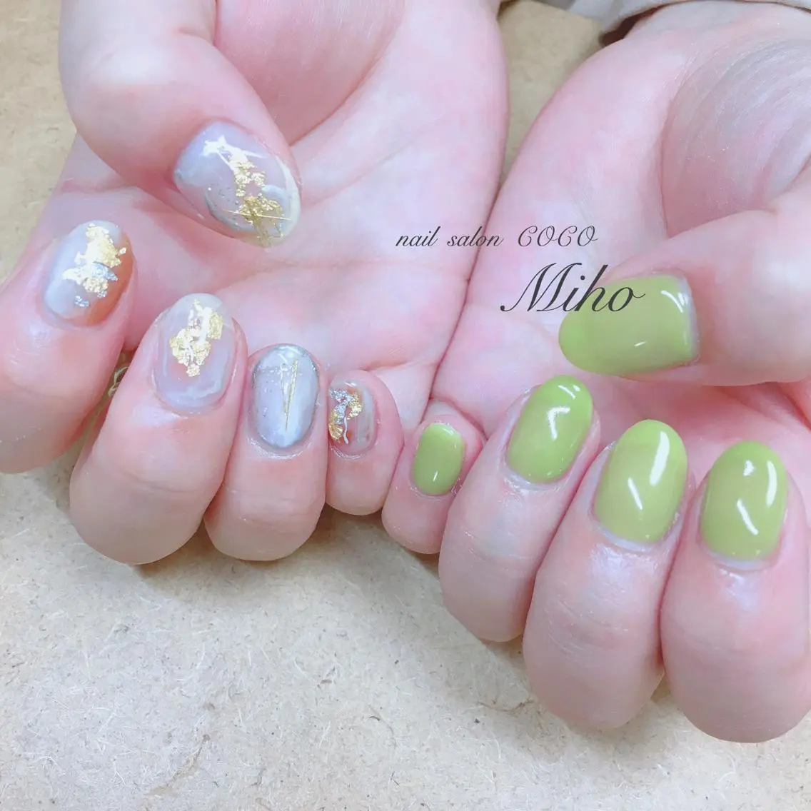 ミディアム カラー パーマ ヘアアレンジ メンズ キッズ ネイル マツエク・マツパ nail Berunaのネイルデザイン