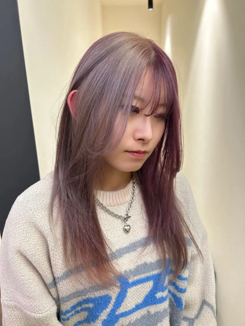 ロング カラー ブリーチ デザインカラー カット ヘアカラー トリートメント hubhair レイヤー/透明感のヘアスタイル