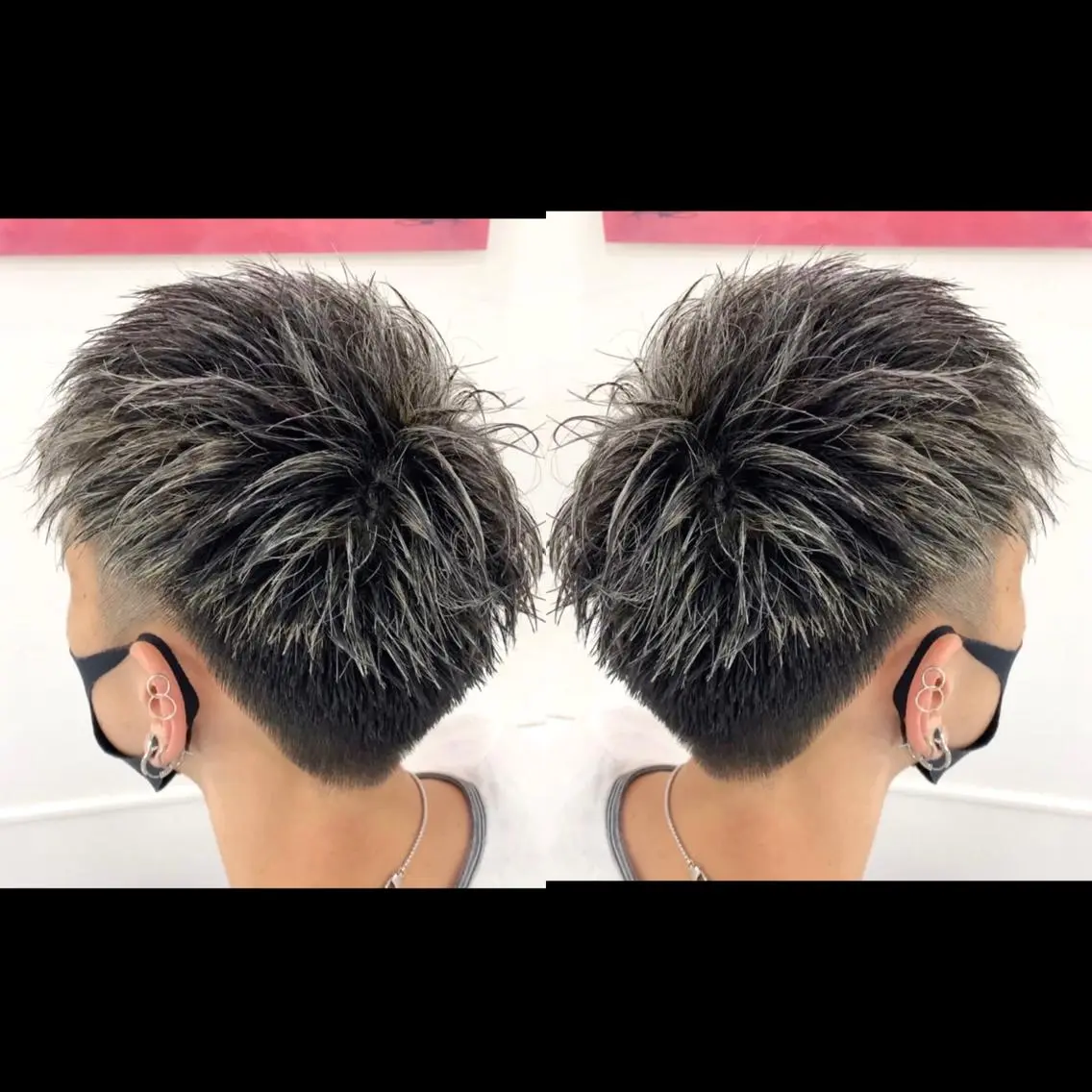 ショート カラー メンズ アップバング フェードカット メンズハイライト メンズメッシュ マッシュ ヘアカラー トリートメント 🔮メンズ縮毛矯正 メンズパーマ💎竹永のヘアスタイル