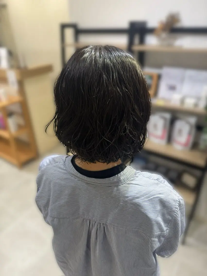 ミディアム パーマ ミディアムパーマ ボブ 藤田 紋芽 Jr.stylistのヘアスタイル