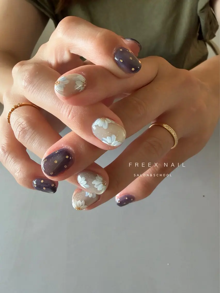 ネイル フラワーネイル ハンドネイル ハンドケア freex nail /ニュアンス/個性派のネイルデザイン