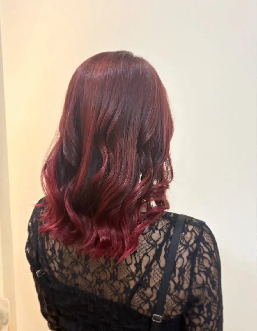 カラー レッドカラー 🪐vision🪐 はなのヘアスタイル