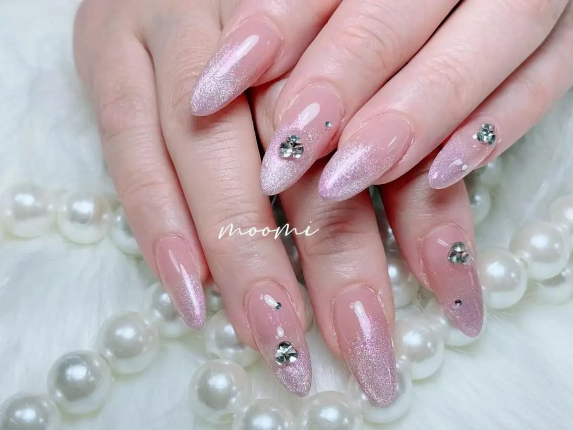 ネイル 長さ出し ジェルネイル グラデーション 韓国ネイル マグネットネイル moomi nail スカルプ専門のネイルデザイン