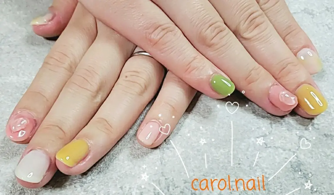 ネイル パステルネイル 春ネイル carol nailのネイルデザイン