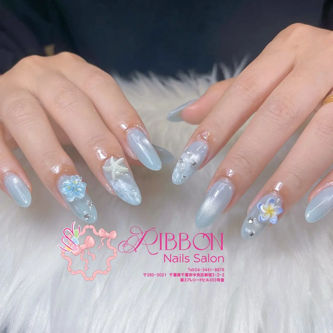 ネイル フレンチネイル ジェルネイル マグネットネイル 持ち込み ニュアンスネイル ハンドネイル Ribbonnail salonのネイルデザイン
