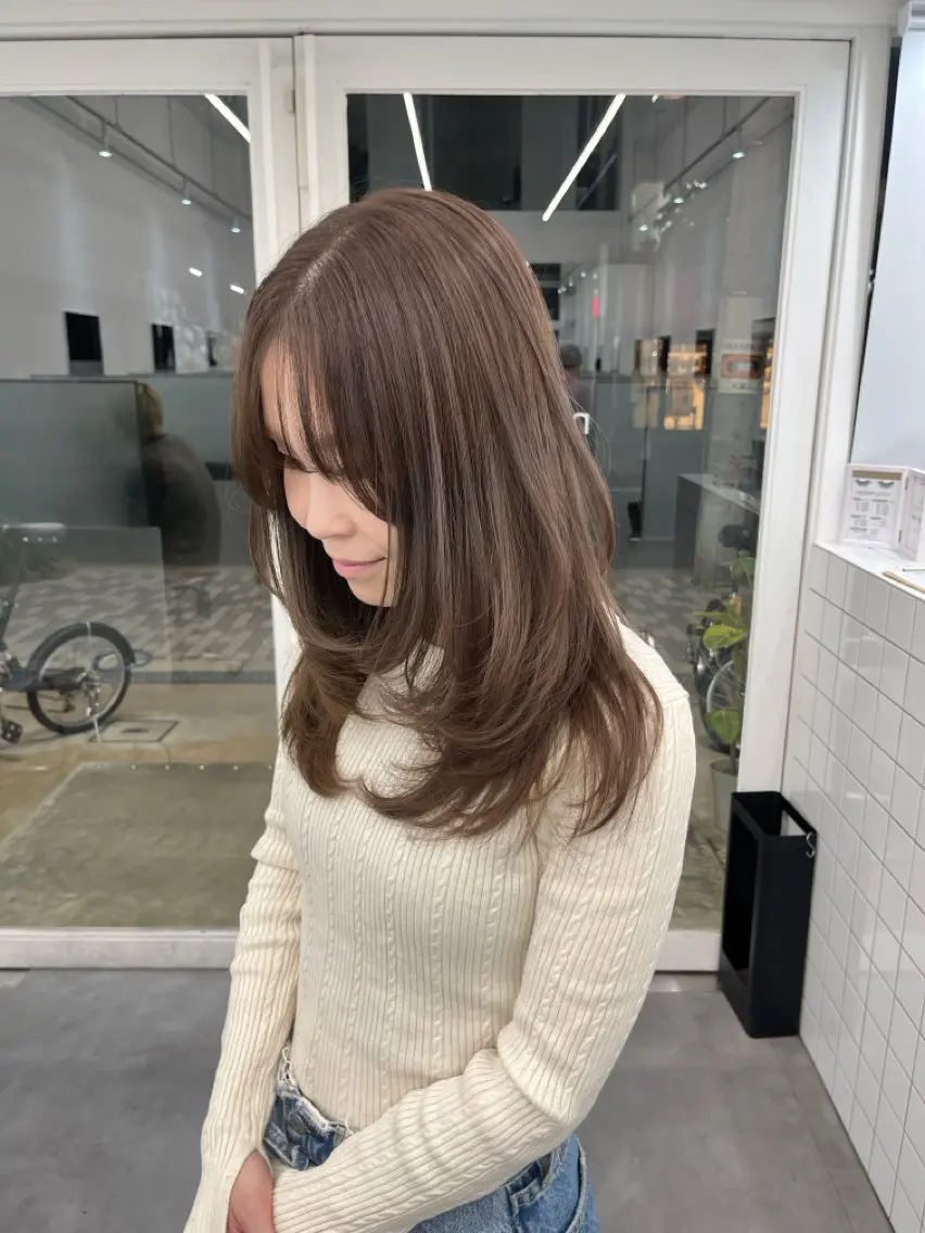 セミロング yumeka♡レイヤ ーカット当日予約okのヘアスタイル