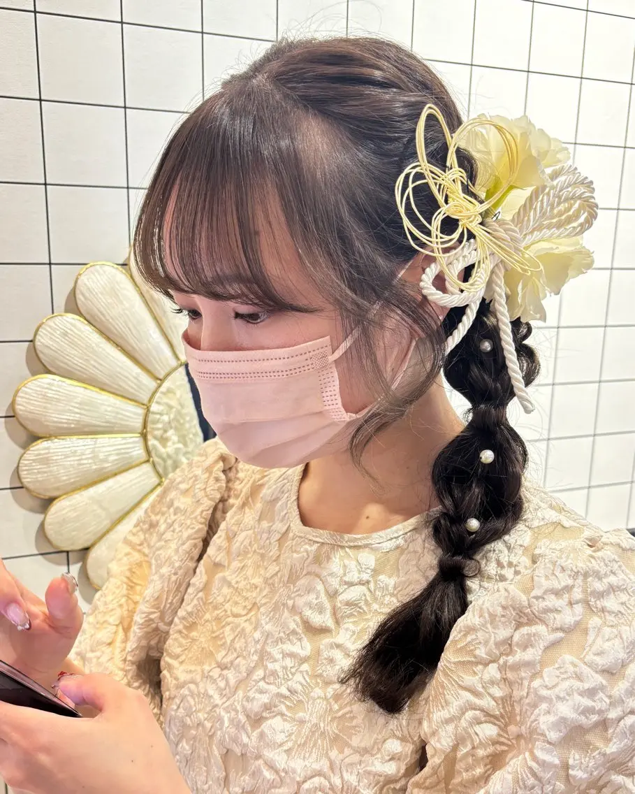 セミロング ヘアアレンジ ヘアセット natsumi🍊 /ヘアセットのヘアスタイル