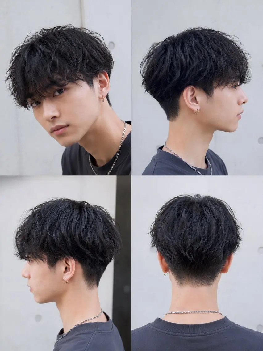 ミディアム パーマ 森本 礼二のヘアスタイル