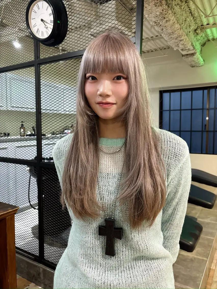 セミロング カット ヘアカラー ブリーチなしベージュ カラー✨Takeのヘアスタイル
