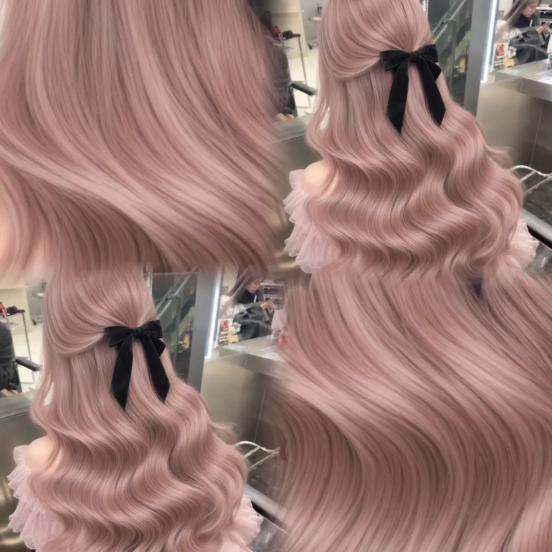 ロング カラー ヘアアレンジ シールエクステ ベージュカラー 黒髪 ブリーチ ブロンド カット ヘアカラー ハイトーン特化💍 NØRN💍韓国のヘアスタイル