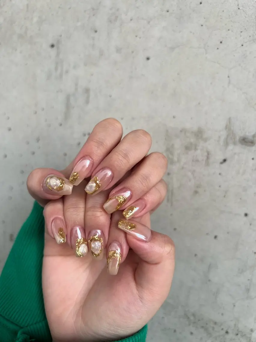 ネイル ミラーネイル 持ち込み ニュアンスネイル Charme. NOBUKOのネイルデザイン