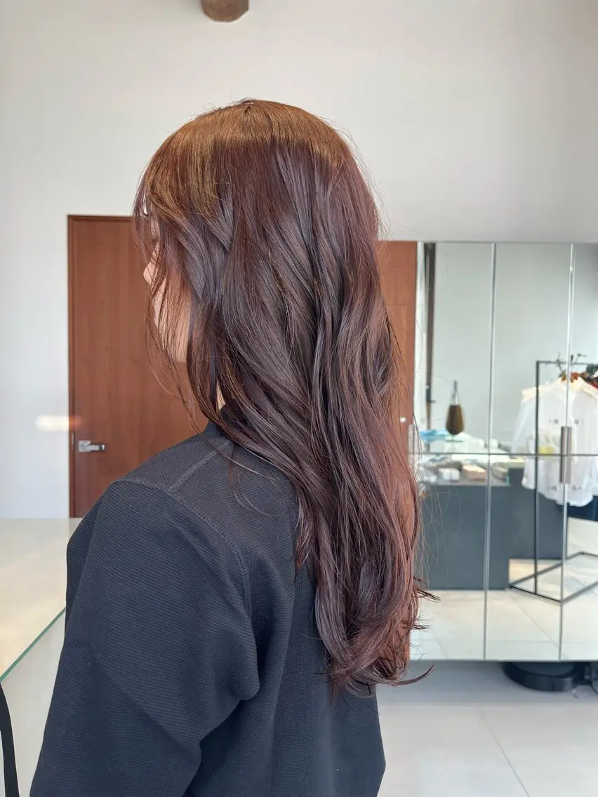 カラー ブラウンカラー オレンジ オレンジブラウン Tamoto Arumuのヘアスタイル