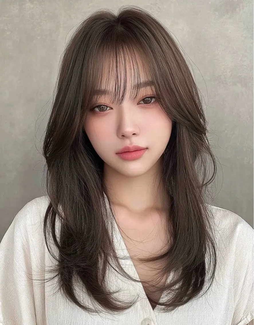 ロング カラー 透明感カラー レイヤーカット ロング カット ヘアカラー トリートメント 🌿透明感カラー レイヤーカットのヘアスタイル