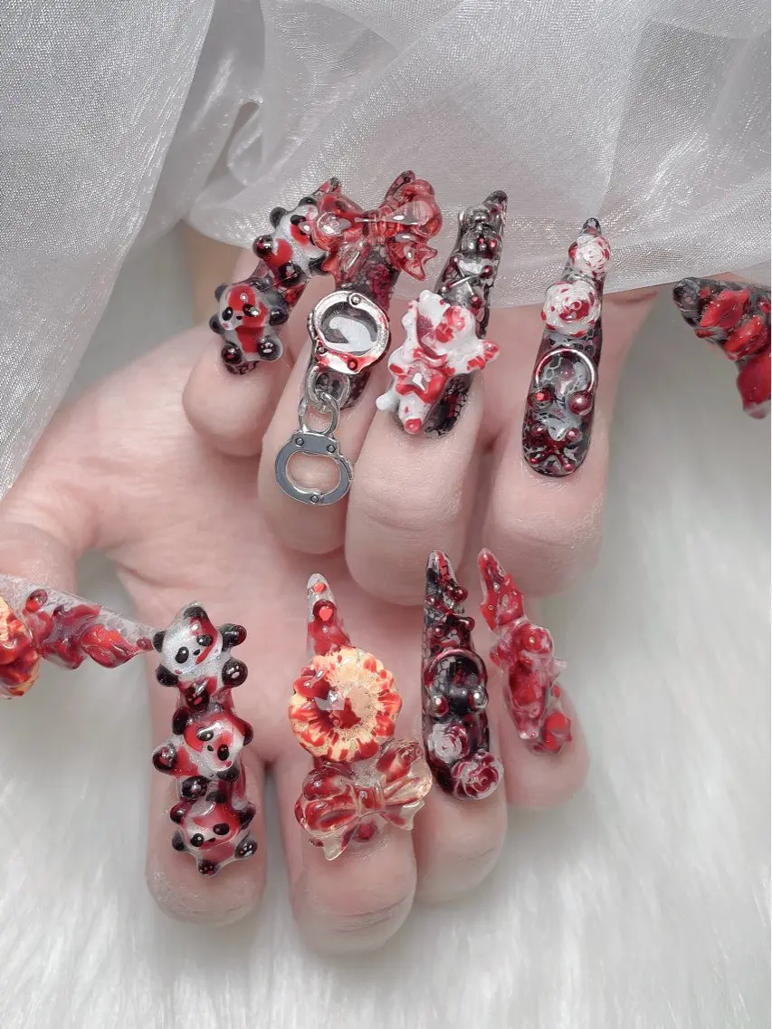 オフあり🫧【アプレ　長さ出し10本💅ロングネイル】【お時間内アート・パーツ乗せ放題】ゴテゴテ好きな方おすすめコース♡の写真
