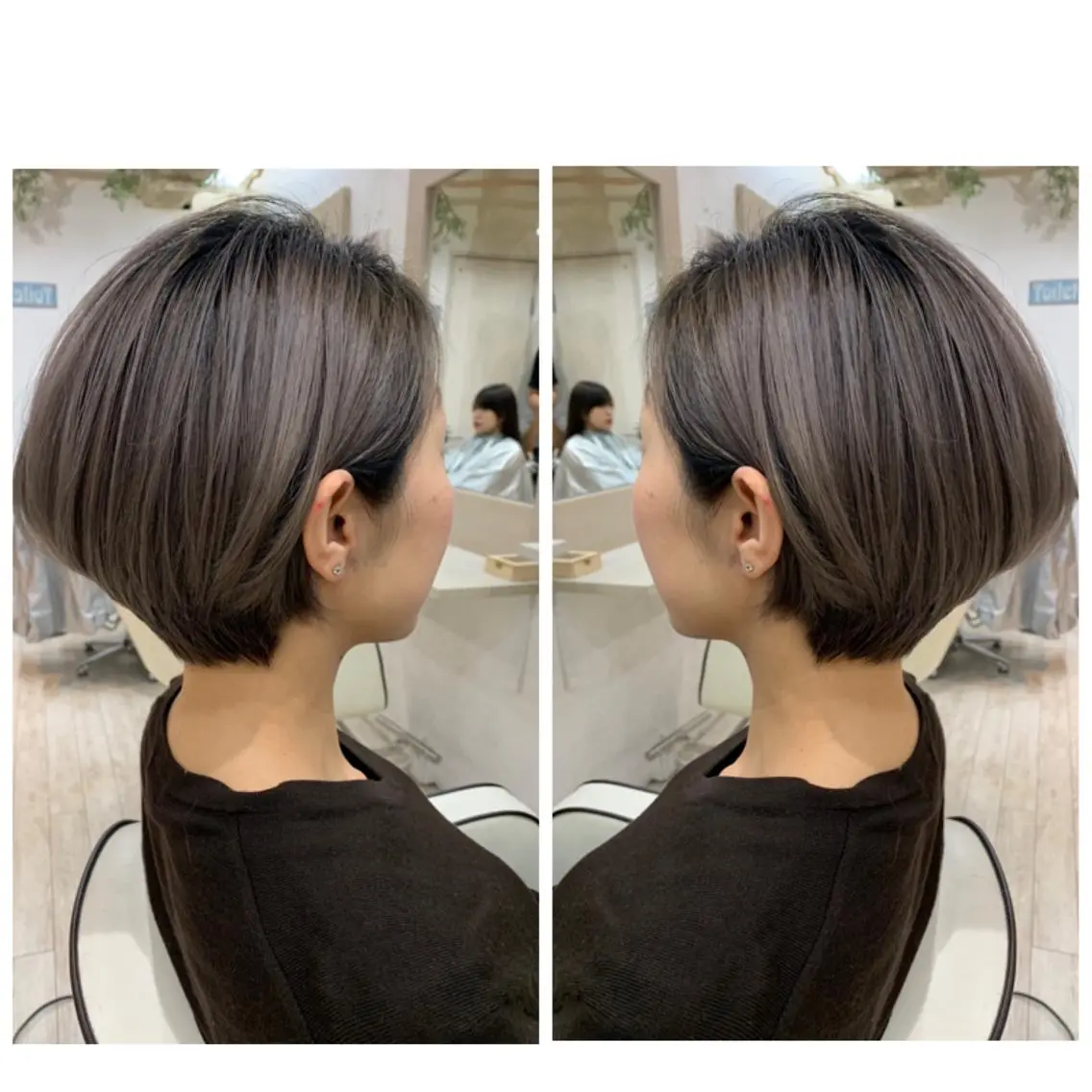 ショート カラー ヘアカラー トリートメント 京都大人女性ショート 徒歩1分/秋山のヘアスタイル