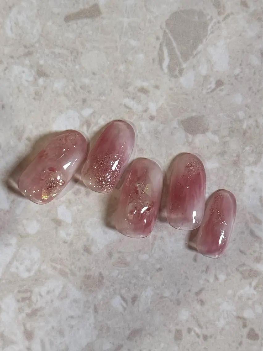 ネイル ニュアンスネイル ピンク ハンドネイル Nail salon SeaMu Rumiのネイルデザイン