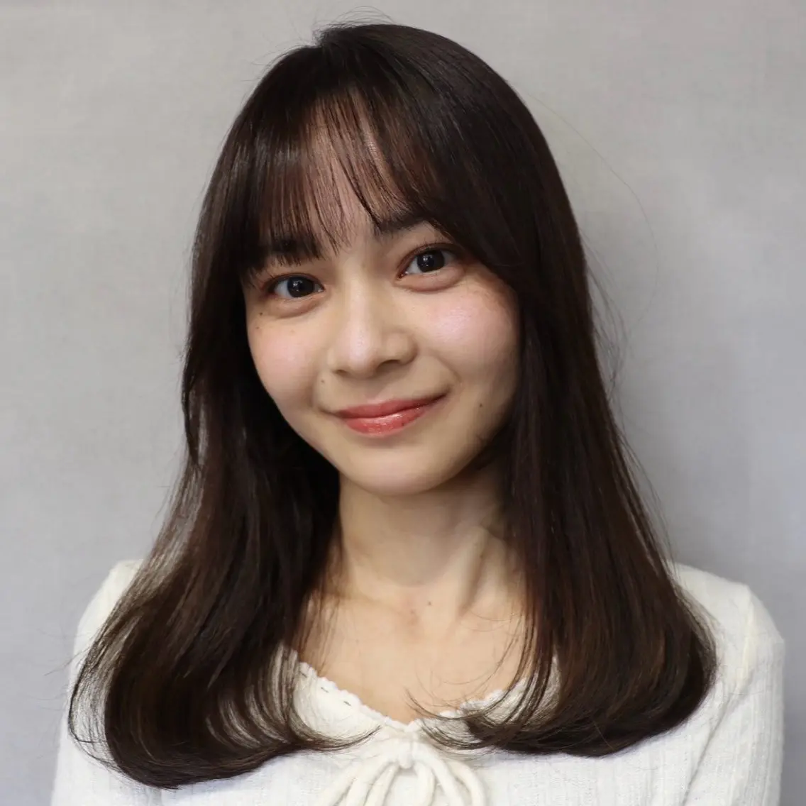 ミディアム カット ヘアカラー トリートメント 阿倍野/髪質改善 /縮毛矯正/坪田幸広のヘアスタイル