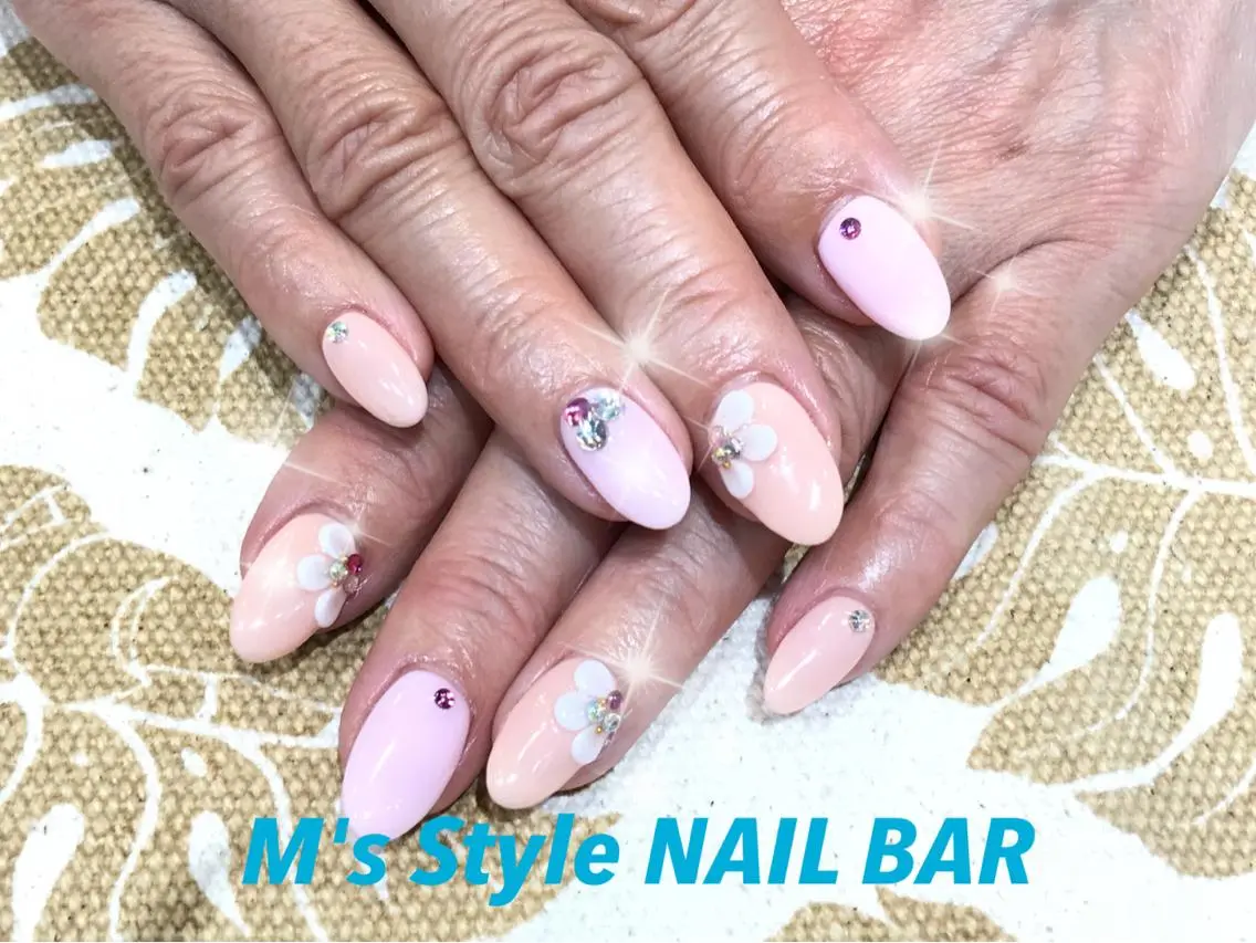 ネイル ピンク ピンクベージュ 春ネイル ハンドネイル M's Style NAIL BARのネイルデザイン