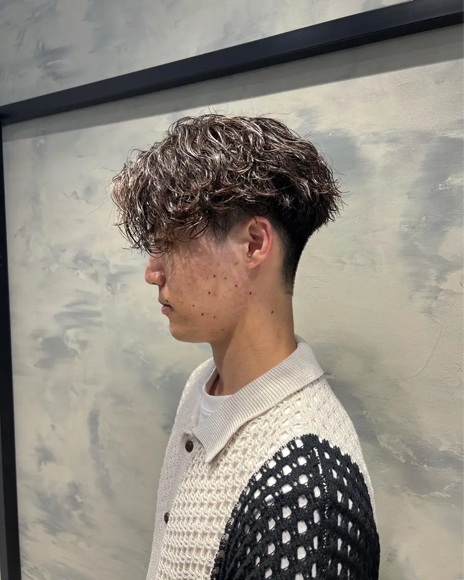 ショート メンズ メンズパーマ カット パーマ バレイヤージュ職人 🔥代表YU-SHIのヘアスタイル