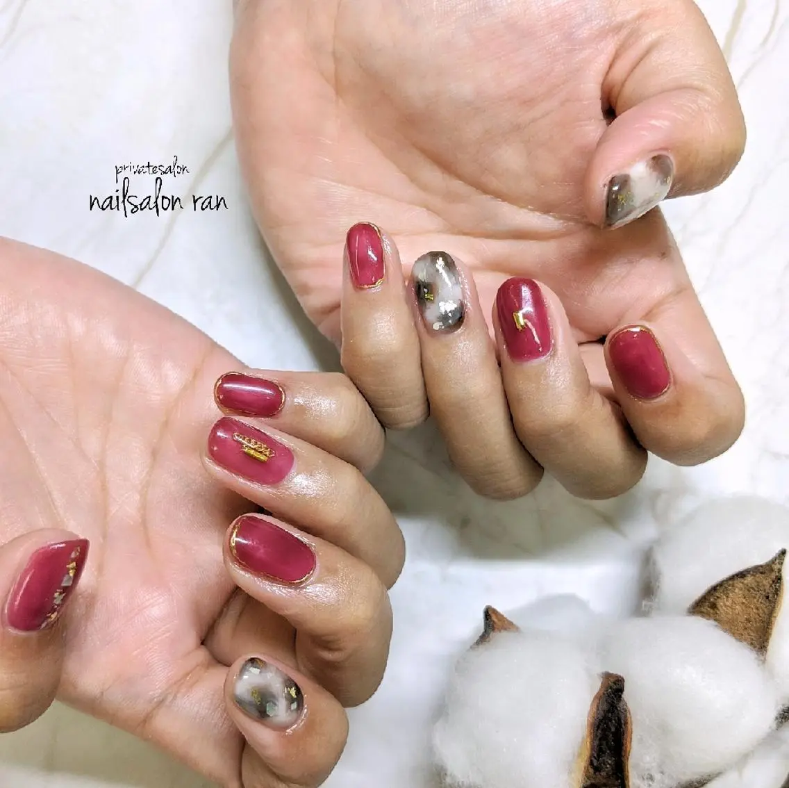 ネイル べっ甲ネイル 持ち込み nailsalon ranのネイルデザイン