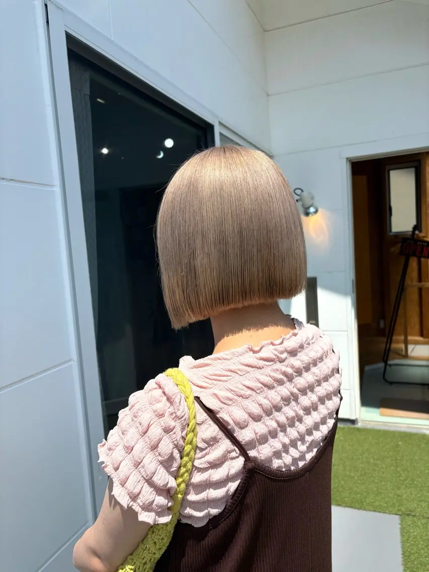 カラー ヘアカラー トリートメント まろみ暖色×ボブ ×chia🕯のヘアスタイル