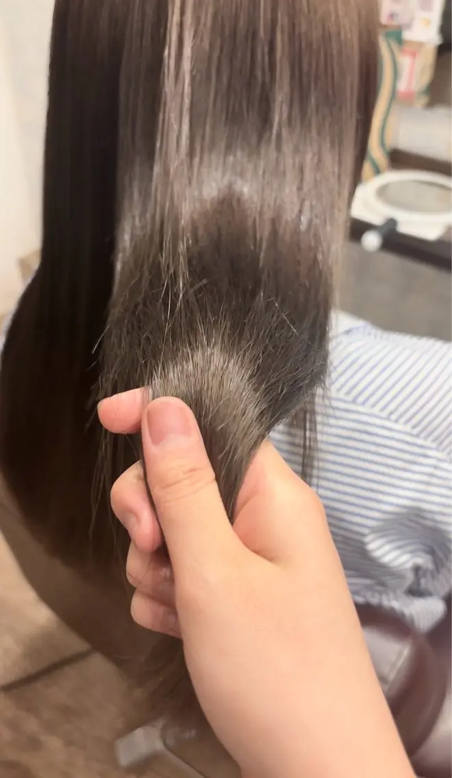 ロング 縮毛矯正 縮毛矯正 のづみ あかりのヘアスタイル