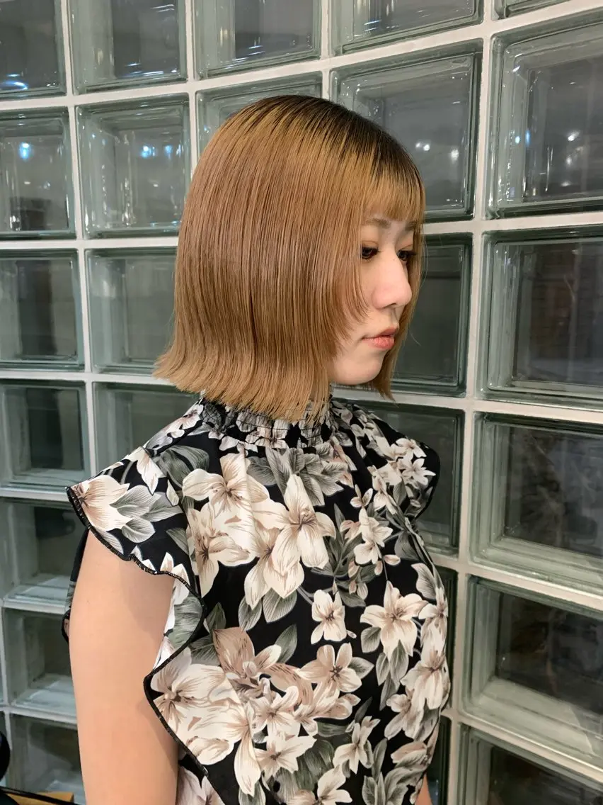 ショート オン眉 カット クレハ :)のヘアスタイル