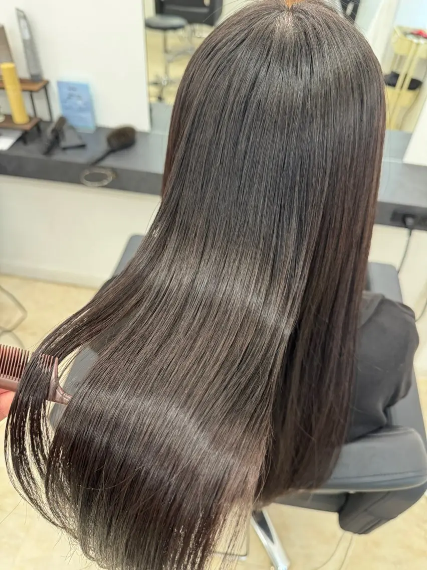 ロング カット 縮毛矯正 トリートメント 日置 大智のヘアスタイル