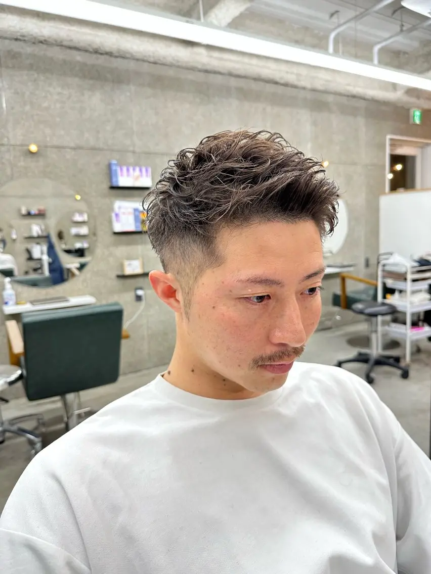 パーマ メンズ カット パーマ 八谷 将平のヘアスタイル