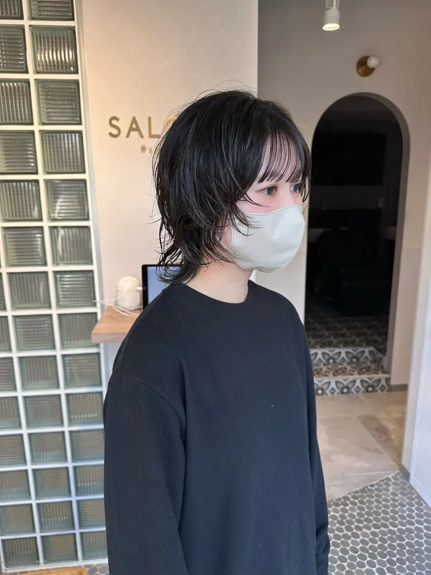 ミディアム パーマ ミディアムパーマ ウルフカット 山口 悟のヘアスタイル