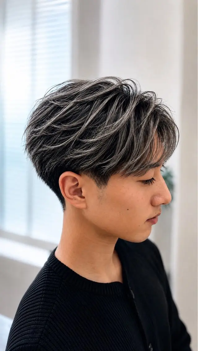 ミディアム カット ヘアカラー トリートメント ヘアセット 横浜メンズブリーチ カラー/YUYAのヘアスタイル