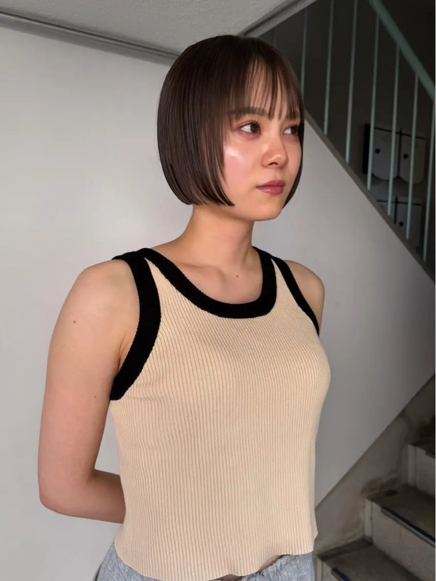 ミディアム カラー ボブ カット ヘアカラー トリートメント Manaka🟤 今泉　Musiiikのヘアスタイル