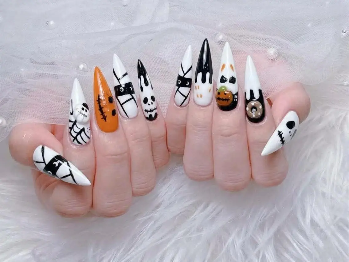 カラー ロング グラデーションカラー 韓国風ヘア ハンドネイル Bling Salonのネイルデザイン