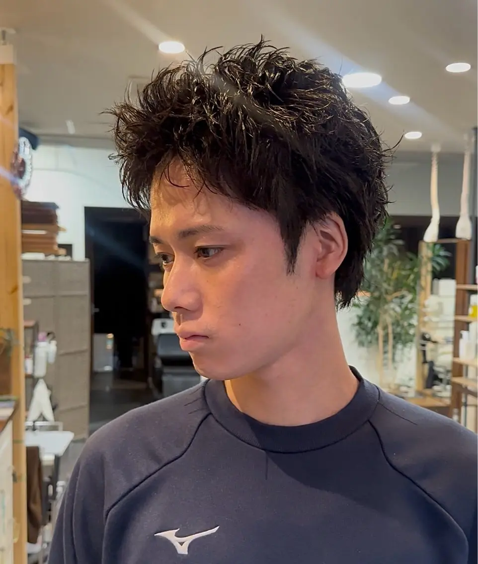 パーマ メンズ メンズパーマ スパイキーショート メンズウルフカット ウルフカット 年間2000名担当◎ パーマ職人/仲原佑樹のヘアスタイル