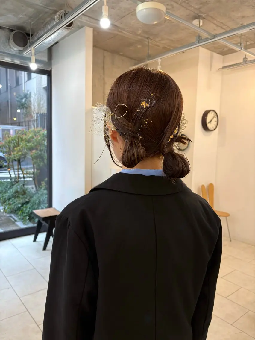 セミロング ヘアアレンジ ヘアセット eri kinjoのヘアスタイル