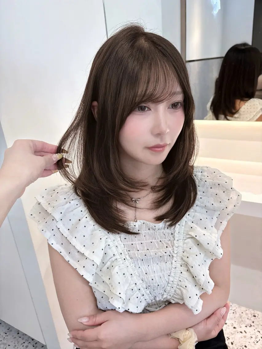 セミロング カラー カット ヘアカラー トリートメント yui🎀ブリーチな しダブルカラー/博多のヘアスタイル