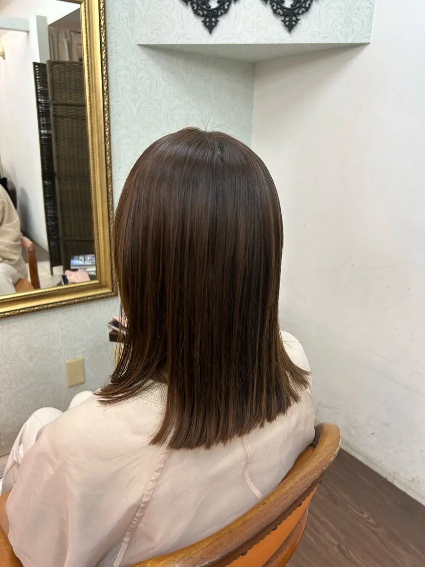 パーマ 髪質改善 酸性ストレート ストレートパーマ ウチカド エリナのヘアスタイル