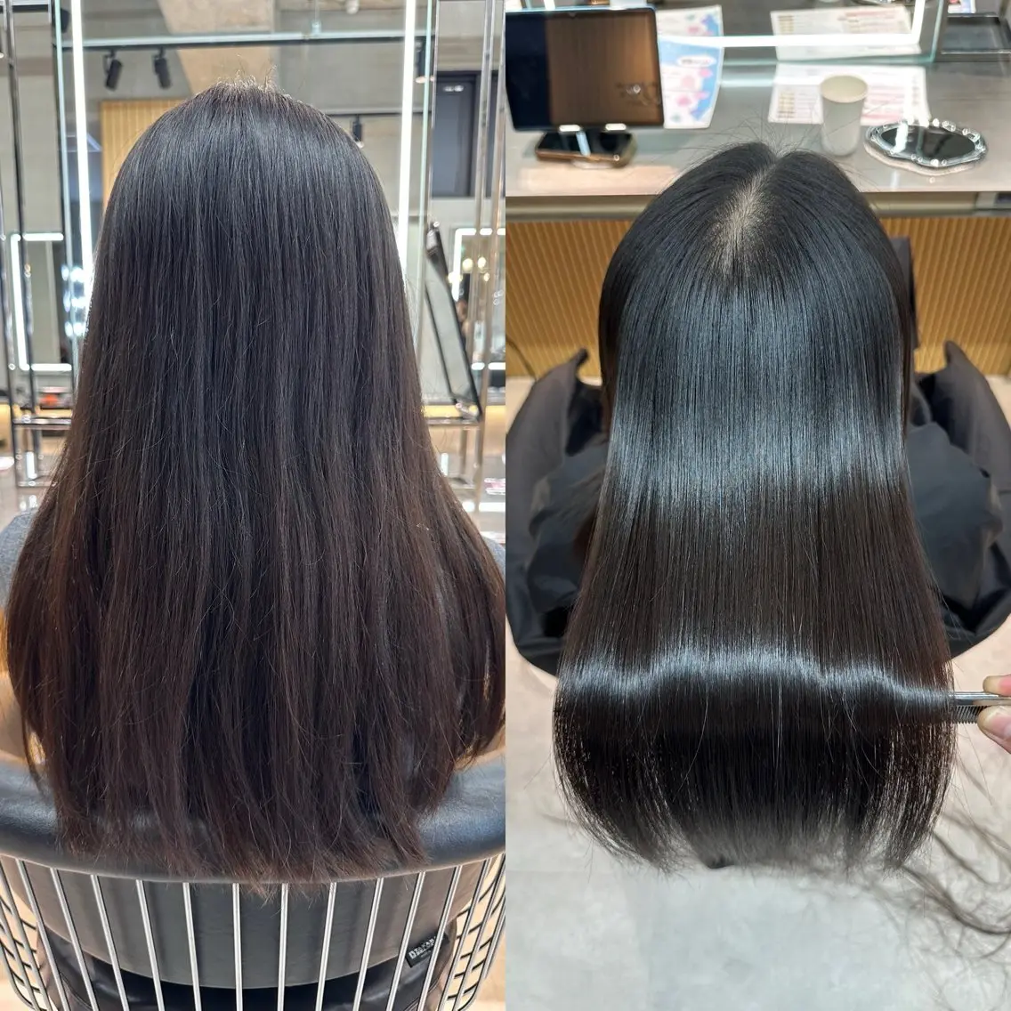 ロング カット 縮毛矯正 トリートメント ✨髪質改善特化✨副 店長椎葉信乃介のヘアスタイル
