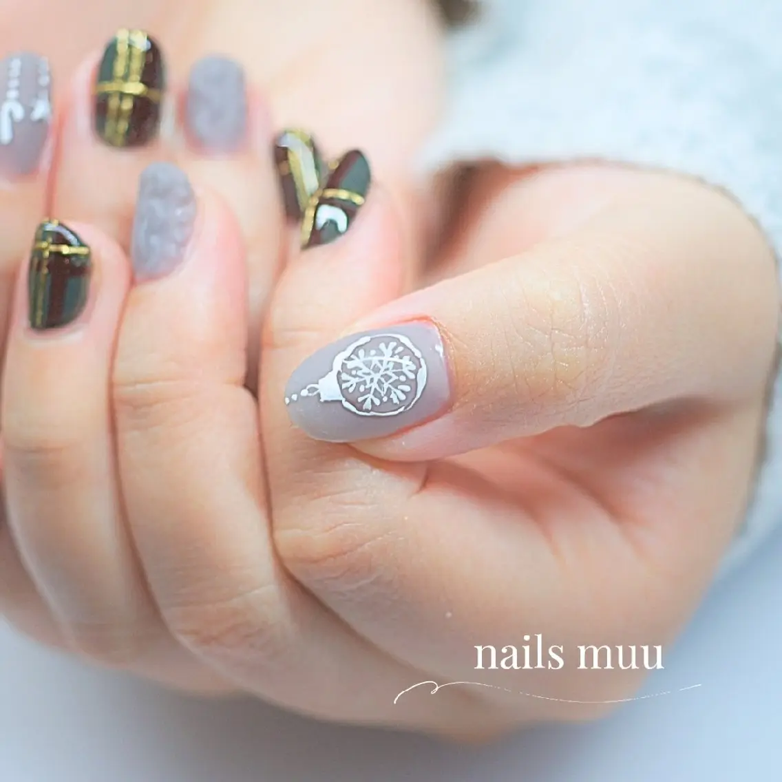 ネイル 冬ネイル クリスマス nails muu まゆのネイルデザイン
