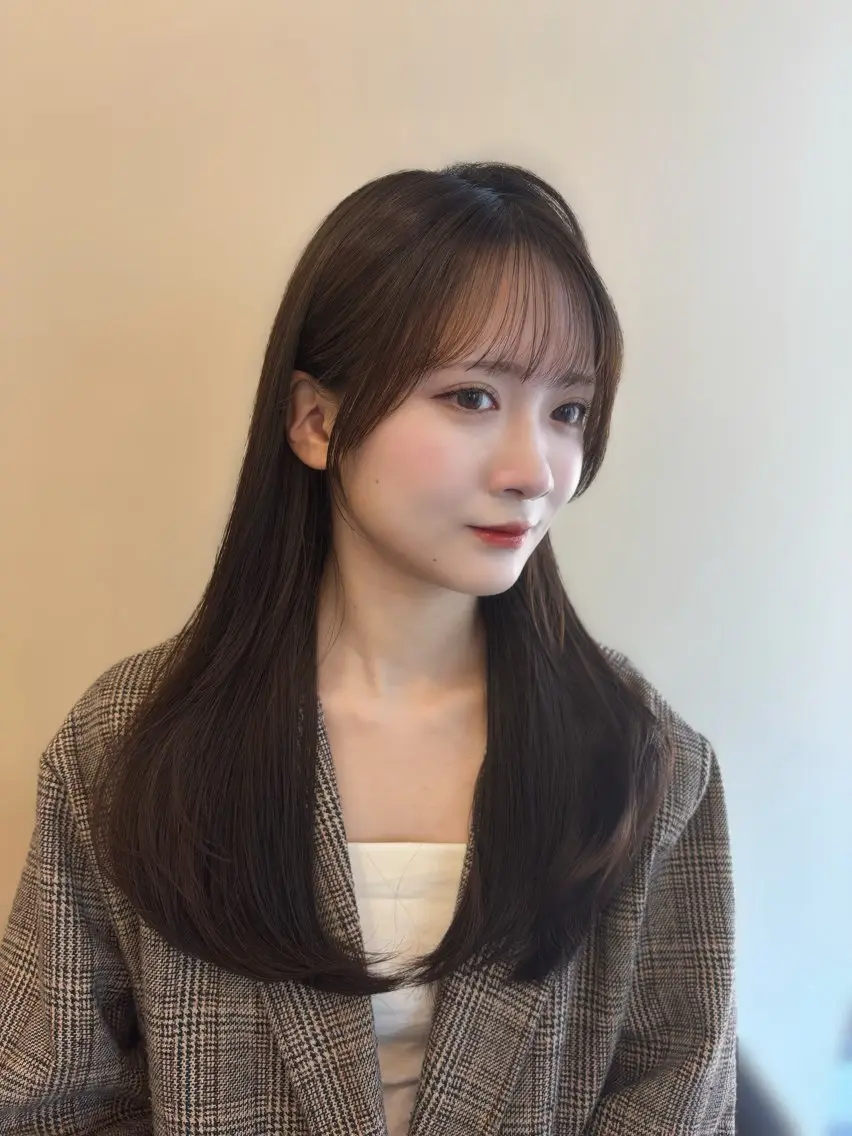 ロング カット 縮毛矯正 トリートメント 優李 ゆうりのヘアスタイル
