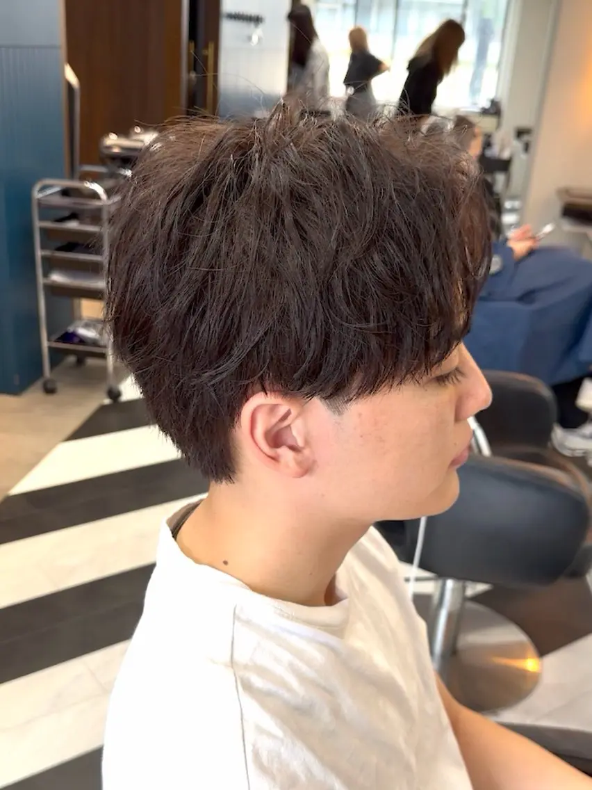 ミディアム カラー パーマ ヘアアレンジ メンズ 伊藤 陸のヘアスタイル